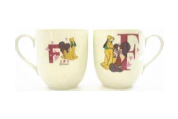 Ruten Japan Made In Japan Disney Character Initial Mug Fu Plut And Fi Disney Movie Mug Cup Cup Meal Dishware Good Goods Goods Cute 日本製 ディズニーキャラクター イニシャルマグ F プルートとフィフィ ディズニー