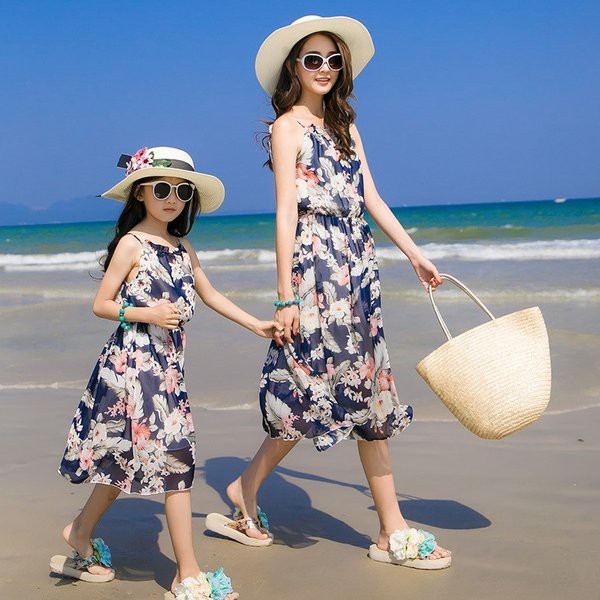 Ruten Japan Parent Child One Piece Parent Child Pair Mom Child Pair Costume Maxi One Piece Parent Child Matching Long Dress Couple Couple Pair Family Trip 親子 ワンピース 親子ペア ママ 子供 ペア衣装 マキシワンピース 親子お揃い ロングワンピ ご夫婦