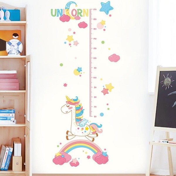 Ruten Japan Wall Sticker Unicorn Animal Listen Girls Corporate Room Listen Boy Girl Simple Cafe Modern Cute Month Sticker Kids Wallpaper Balloon Kids Room Rainbow Star Kindergarten Nursery Child Care Housing