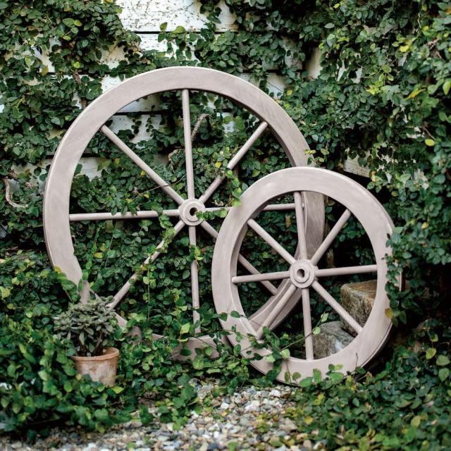大阪本物 ガーデニング フラワー ガーデニング用品 エクステリア ガーデニンググッズ シャビーシック風木製車輪 大 G 大特価sale Www Apavetunisie Com