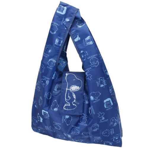 Ruten Japan Eco Bag With Snoopy Gusset Shopping Bag Friends Face Peanuts Character Goods スヌーピー マチ付き エコバッグ お買い物かばん フレンズフェイス ピーナッツ キャラクター グッズ