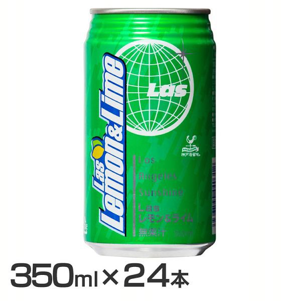 24瓶）神戶定居LAS檸檬石灰罐裝350ml Tominaga Trading碳酸飲料碳酸飲料蘋果酒Las Cola盒裝國內- （24本）神戸居留地 LASレモンライム缶350ml 富永貿易炭酸