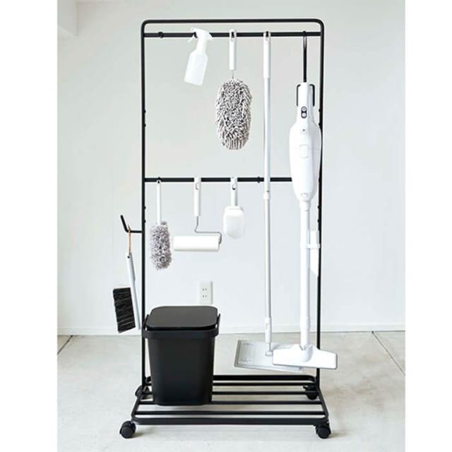 保障できる 山崎実業 Tower 掃除道具収納ラック ベランダ収納 キャスター付き ブラック タワー レビューで送料無料 Www Nescon Es