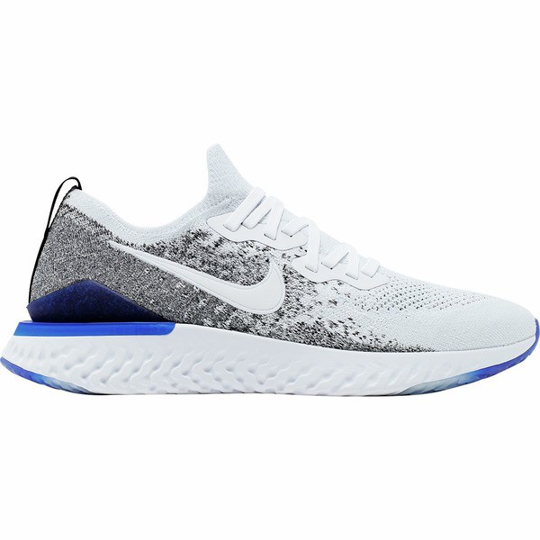 人気アイテム ナイキ メンズ スニーカー シューズ Epic React Flyknit 2 Running Shoe - Men's White/White-Black-Racer Blue, カヅノグン b7cb56c9