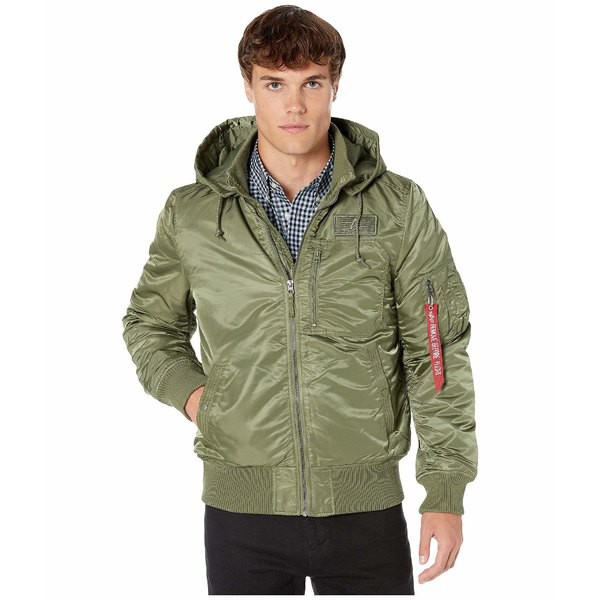 ショッピ アルファインダストリーズ メンズ コート アウター Ma 1 Hooded Rib Flight Jacket Sage 送料無料 Rdsnicaragua Org