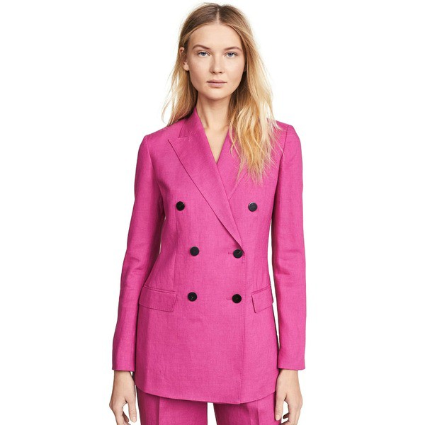 セオリー レディース コート アウター Women's Double Breasted Tailor Jacket Pop Fuchsia