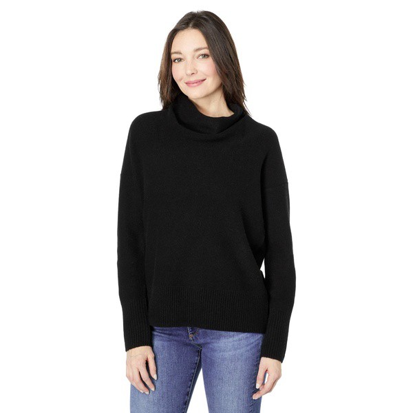 ヴィンス レディース ニット&セーター アウター 100% Cashmere Boiled Cowl Neck Pullover Sweater Black