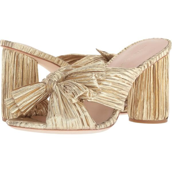 ロフラー ランダル レディース ヒール シューズ Penny Pleated Knot Mule Gold Pleated Lame