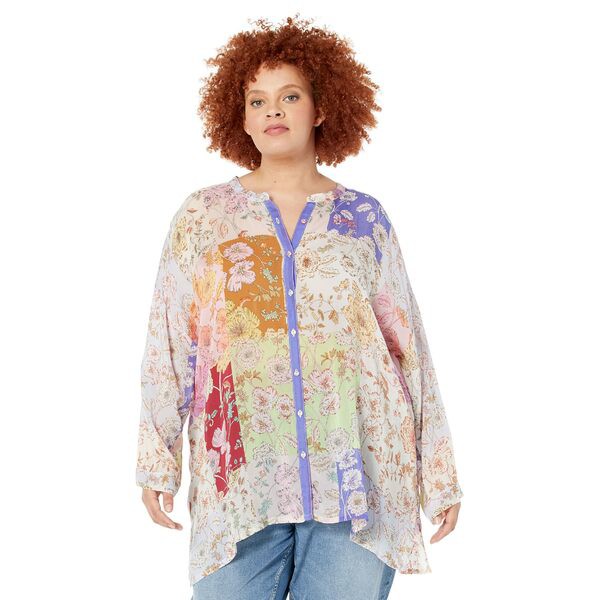 ジョニーワズ レディース シャツ トップス Plus Size Cosmo Lauren Button-Down Multi