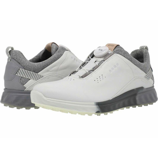 エコー レディース スニーカー シューズ S-Three Boa GORE-TEX White/Silver Grey Cow Leather