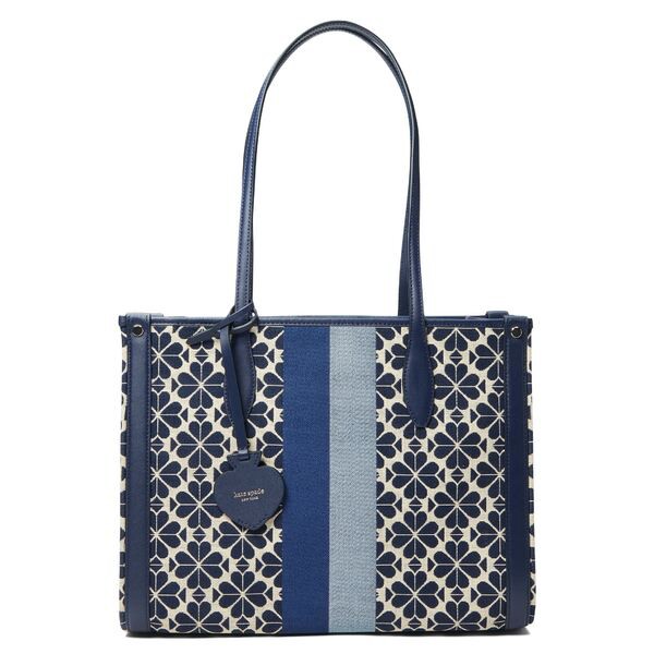 ケイト スペード レディース ハンドバッグ バッグ Spade Flower Jacquard Market Medium Tote Blue Multi