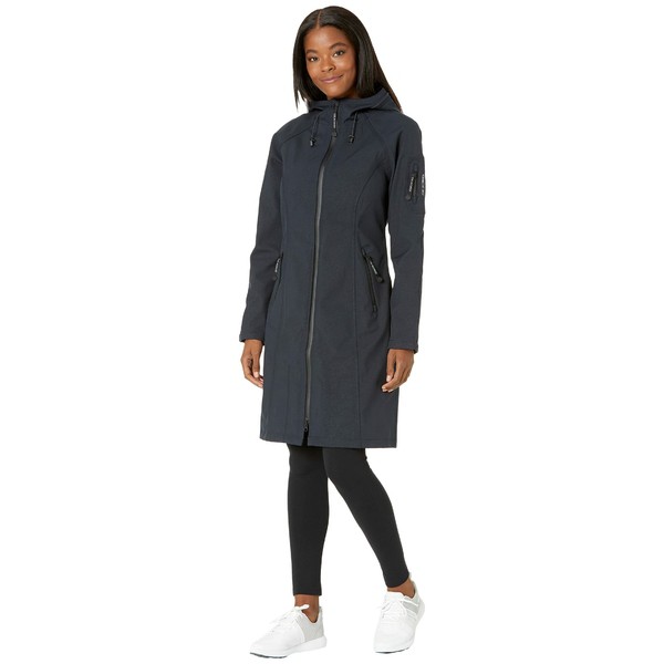 イルセヤコブセン レディース コート アウター Soft Shell 3/4 Long Functional Rain Coat Dark Indigo