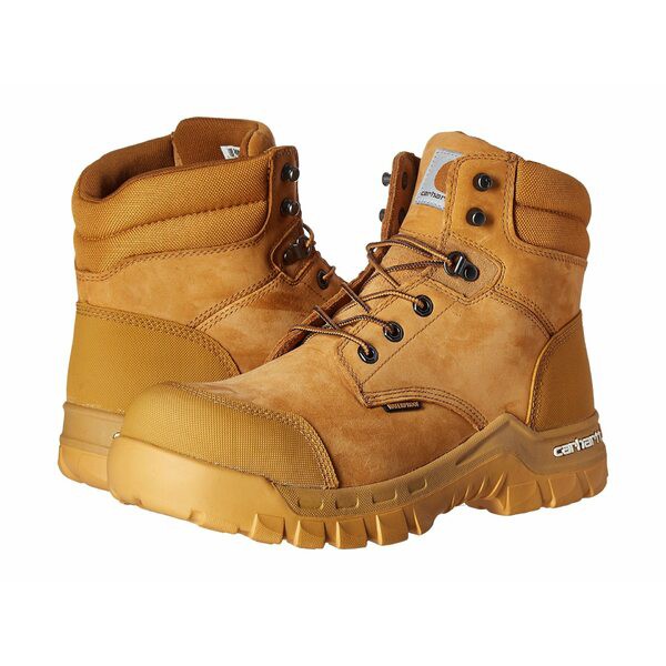 カーハート メンズ ブーツ＆レインブーツ シューズ 6" Rugged Flex Waterproof Comp Toe Work Boot Wheat Oil Tanned Leather