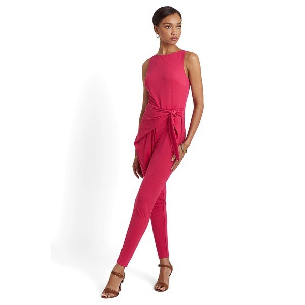 ラルフローレン レディース ジャンプスーツ トップス Tie Waist Jersey Jumpsuit Sport Pink