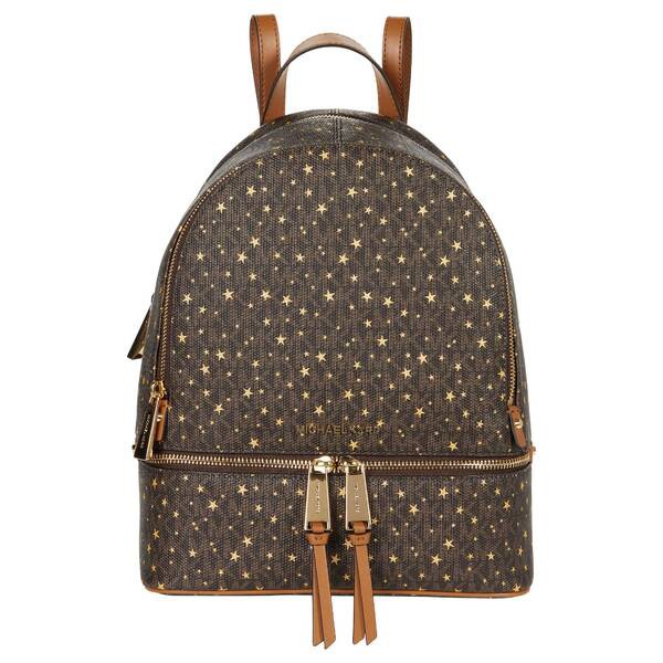 マイケルコース レディース バックパック・リュックサック バッグ Rhea Zip Medium Backpack Brown Multi