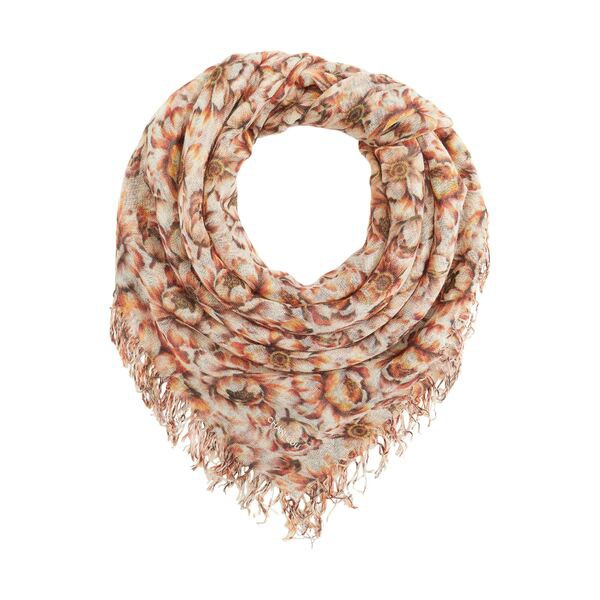 チャンルー レディース マフラー・ストール・スカーフ アクセサリー Cashmere and Silk Floral Print Scarf Cinnamon