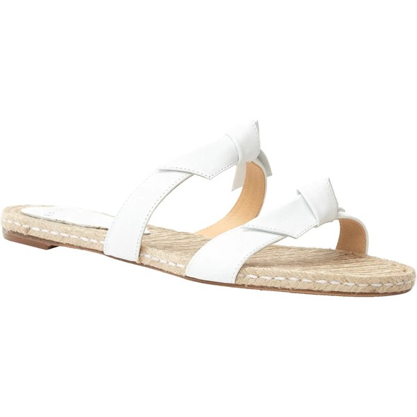 アレクサンドラバードマン レディース サンダル シューズ Clarita Braided Flat Leather White/Natural