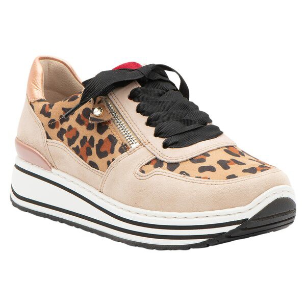 アラ レディース スニーカー シューズ Saige Camel Leopard Suede