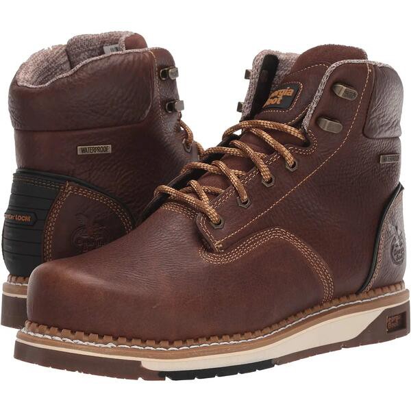 ジョージブーツ メンズ ブーツ＆レインブーツ シューズ AMP LT Wedge Steel Toe Waterproof 6" Work Boot Dark Brown