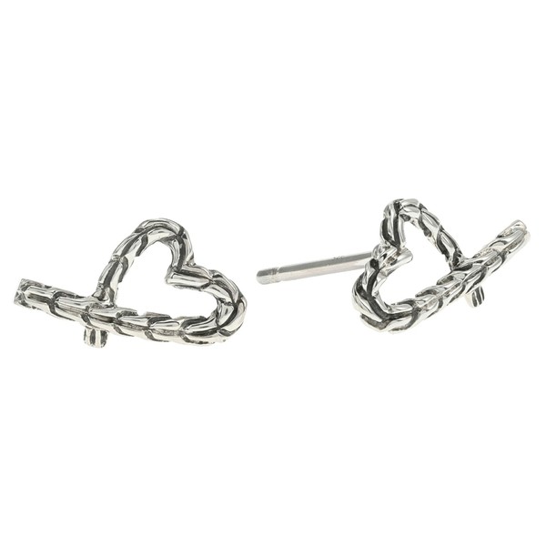 ジョン・ハーディー レディース ピアス＆イヤリング アクセサリー Classic Chain Manah Heart Stud Earrings Sterling Silver