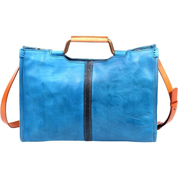 オールドトレンド レディース ハンドバッグ バッグ Genuine Leather Camden Tote Bag Turquoise