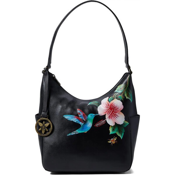 アヌシュカ レディース ハンドバッグ バッグ 382 Classic Hobo With Side Pockets Hummingbird Black