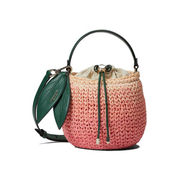 ケイト スペード レディース ハンドバッグ バッグ Bellini Woven Raffia 3-D Peach Crossbody Guava Juice