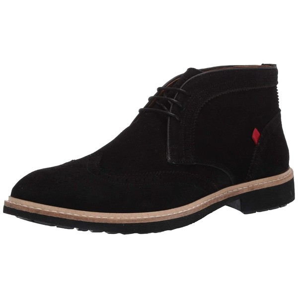 マークジョセフニューヨーク メンズ ブーツ＆レインブーツ シューズ Men's Leather Luxury Ankle Boot with Wingtip Detail Black Suede