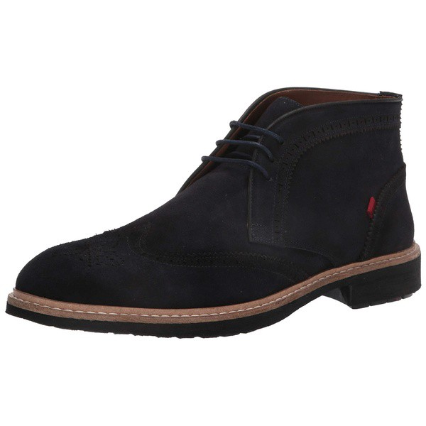 マークジョセフニューヨーク メンズ ブーツ＆レインブーツ シューズ Men's Leather Luxury Ankle Boot with Wingtip Detail Navy Suede