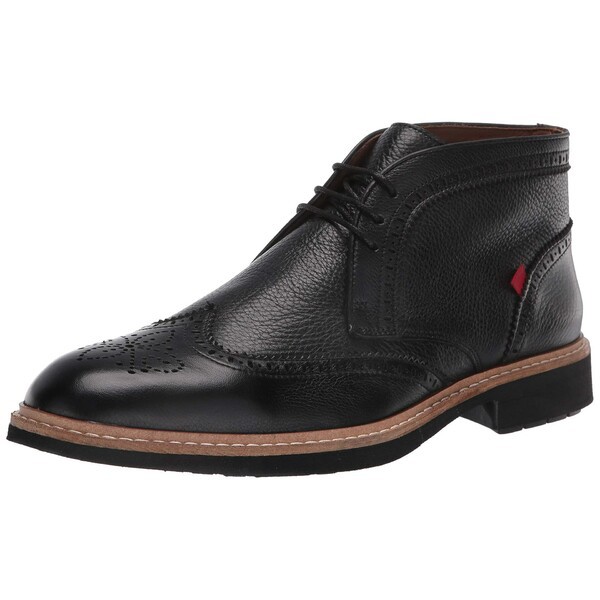 マークジョセフニューヨーク メンズ ブーツ＆レインブーツ シューズ Men's Leather Luxury Ankle Boot with Wingtip Detail Black Grainy