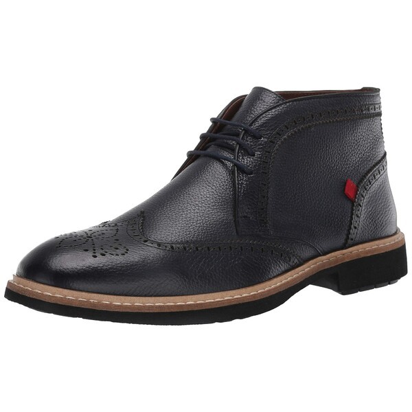 マークジョセフニューヨーク メンズ ブーツ＆レインブーツ シューズ Men's Leather Luxury Ankle Boot with Wingtip Detail Navy Grainy