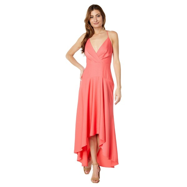 ビーシービージーマックスアズリア レディース ワンピース トップス Halter High-Low Gown Calypso Coral