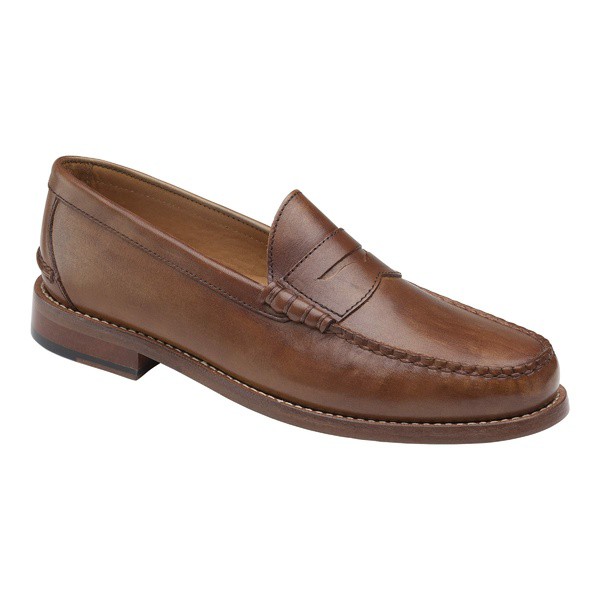 ジョンストンアンドマーフィー メンズ スリッポン・ローファー シューズ Halstead Penny Loafer Tan Full Grain