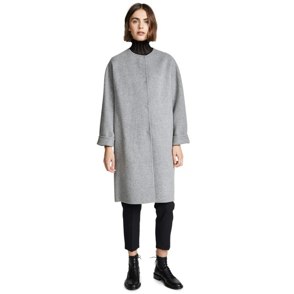 セオリー レディース コート アウター Women's Rounded Coat Medium Grey Melange