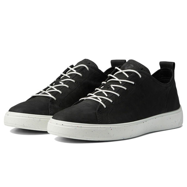 エコー メンズ スニーカー シューズ Street Tray Recycled Rubber 'Recru' Sneaker Black Cow Nubuck