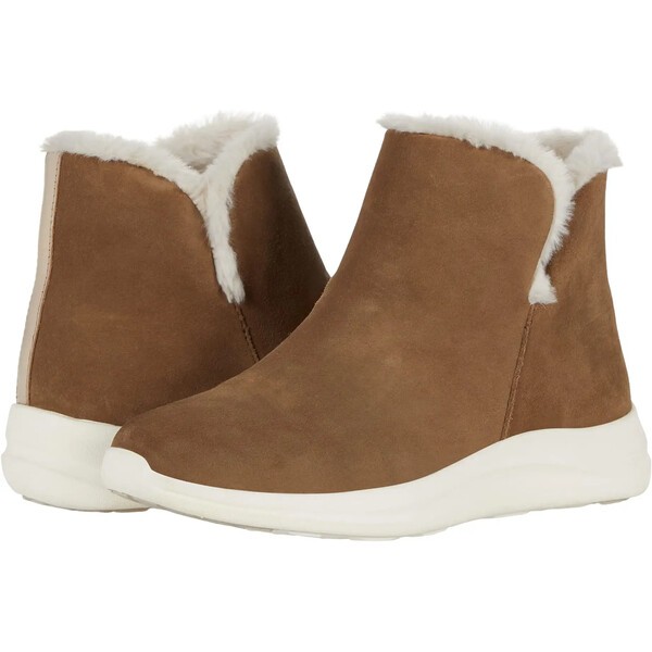 ジョンストンアンドマーフィー レディース ブーツ＆レインブーツ シューズ XC4 Mollie Shearling Bootie Taupe Waterproof Suede/Faux Fu