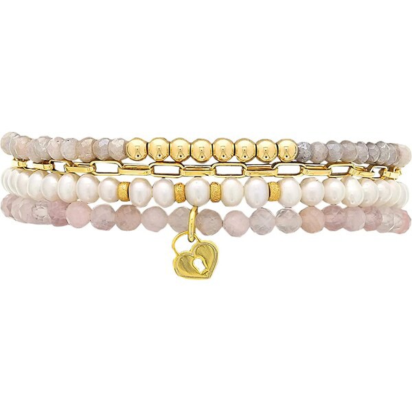 ディーバークレイ レディース ブレスレット・バングル・アンクレット アクセサリー Wisdom and Healing Beaded Bracelet Stack Pink