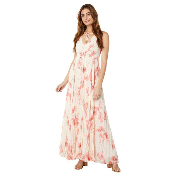 ビーシービージーマックスアズリア レディース ワンピース トップス Printed Halter Gown Tossed Poppies/Sheer Pink Combo