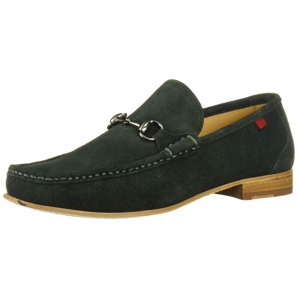 マークジョセフニューヨーク メンズ スリッポン・ローファー シューズ Mens Gold Collection Leather Sole Buckle Loafer, Dark Green Su