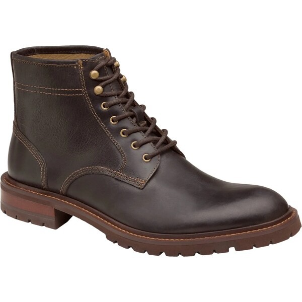 ジョンストンアンドマーフィー メンズ ブーツ＆レインブーツ シューズ Barrett Plain Toe Boot Dark Brown Full Grain