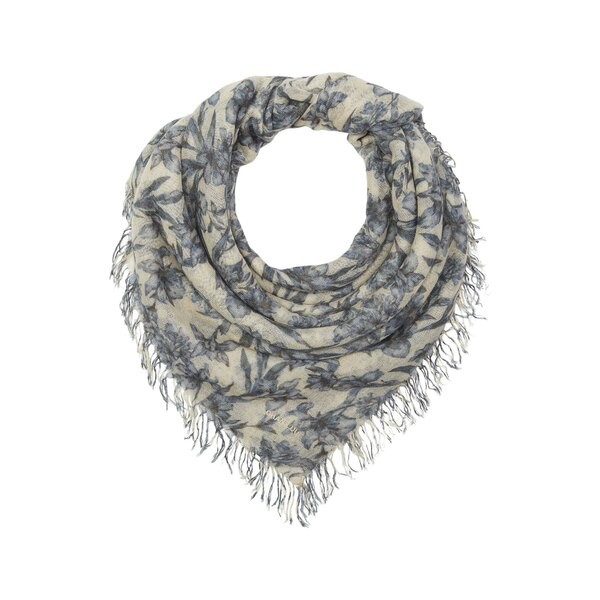 チャンルー レディース マフラー・ストール・スカーフ アクセサリー Floral Print Cashmere and Silk Blend Scarf Estate Blue