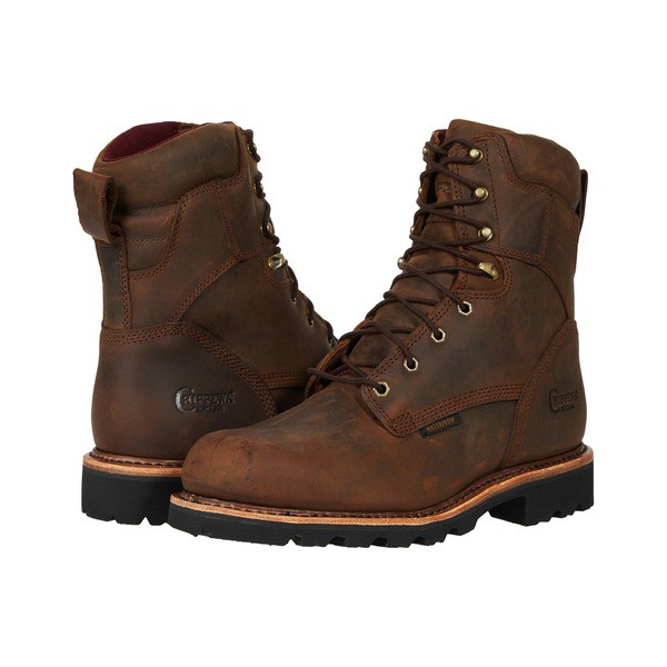 チペワ メンズ ブーツ＆レインブーツ シューズ Super DNA-8" Waterproof Insulated Work Boot Tan Crazy Horse