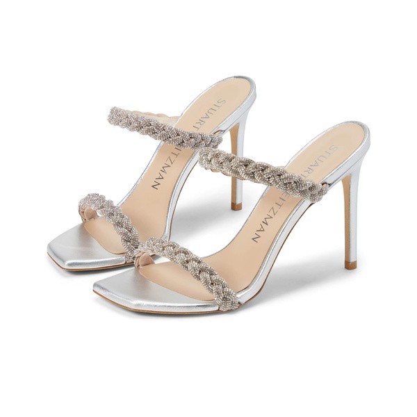 スチュアート ワイツマン レディース ヒール シューズ Addison 100 Sandal Silver