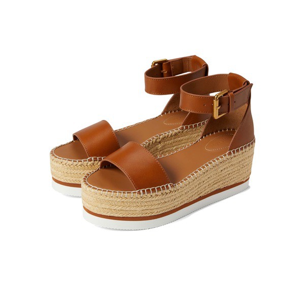 シーバイクロエ レディース ヒール シューズ Glyn Espadrille Wedge Platform Tan 1