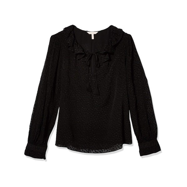 レベッカテイラー レディース シャツ トップス Women's Long Sleeve Cheetah Clip Top Black