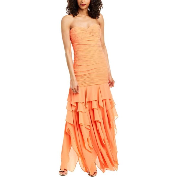 ホルストンヘリテイジ レディース ワンピース トップス Women's Strapless Pleated Dress Orange