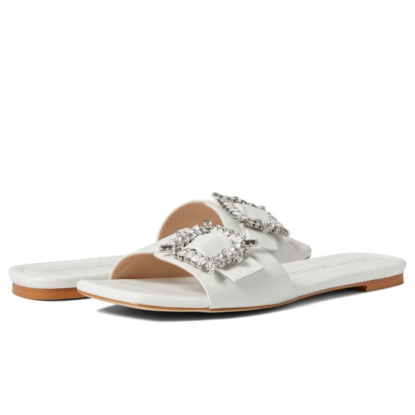 スチュアート ワイツマン レディース サンダル シューズ Shine Buckle Slide Sandal White