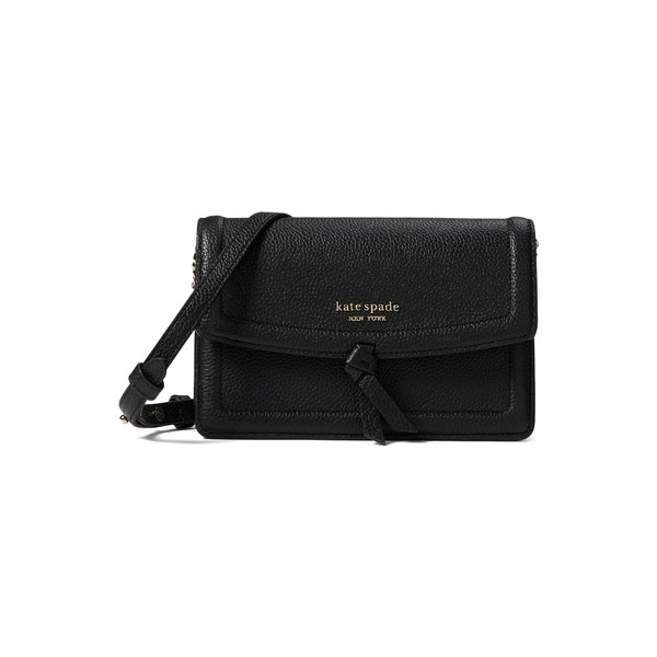 ケイト スペード レディース ハンドバッグ バッグ Knott Pebbled Leather Flap Crossbody Black