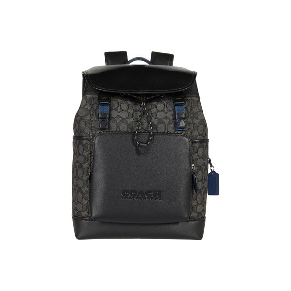 コーチ メンズ バックパック・リュックサック バッグ League Flap Backpack in Signature Jacquard Charcoal/Black