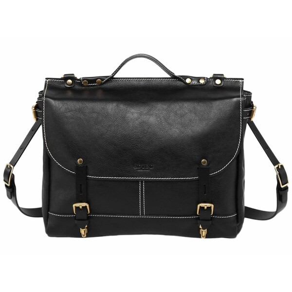 オールドトレンド レディース ショルダーバッグ バッグ Genuine Leather Sandstorm Messenger Bag Black